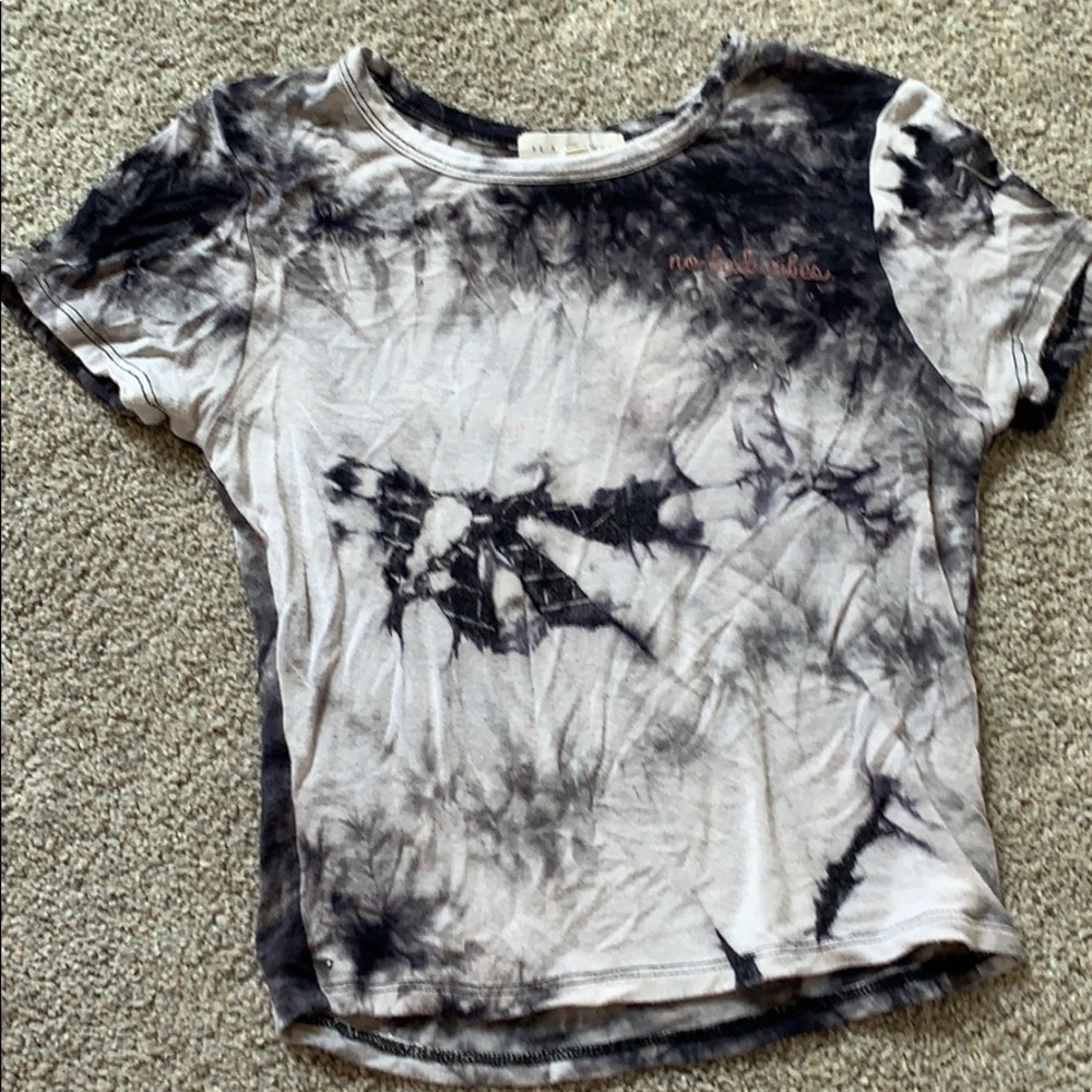 fitted no bad vibes crop top